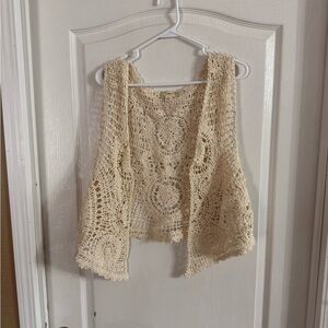 Nurture Women’s Crochet Open Front Boho Cardigan NWT XL MH-199